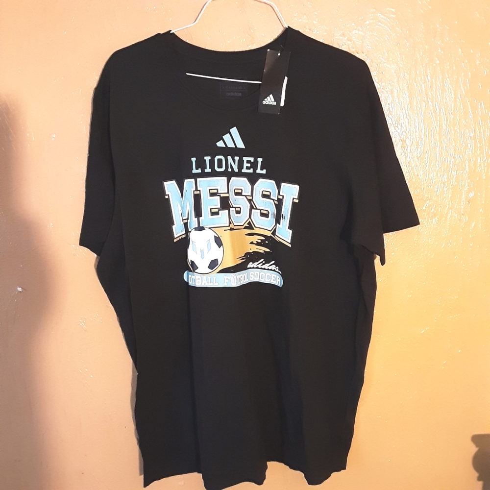 adidas Black Lionel Messi Graphic Short Sleeve Tee